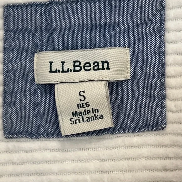 Vintage LL Bean Comfort Corduroy Long Sleeve Button Up Shirt Jacket Ivory Size S - Picture 7 of 7